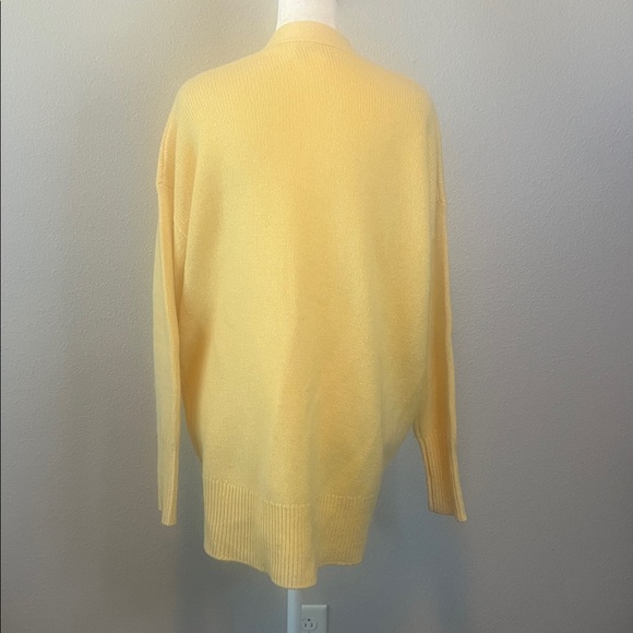 Magaschoni Cashmere Open Front Cardigan Butter Yellow Size Medium - Picture 3 of 7